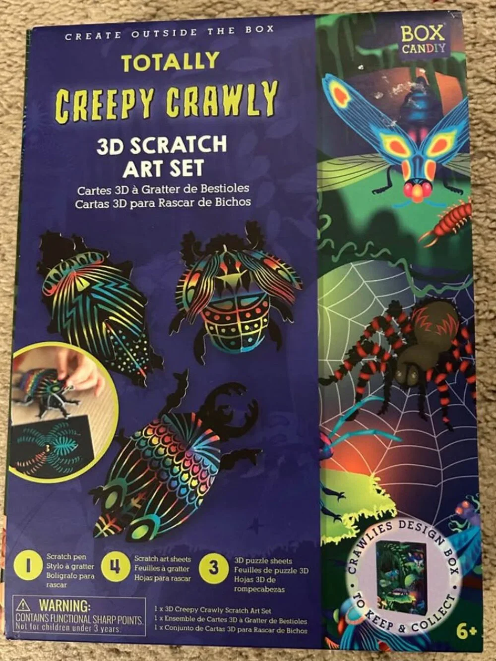 Totally Creepy Crawly 3D Scratch Art Set